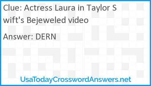 Actress Laura in Taylor Swift's Bejeweled video Answer