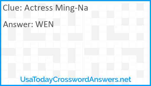 Actress Ming-Na Answer