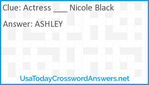 Actress ___ Nicole Black Answer