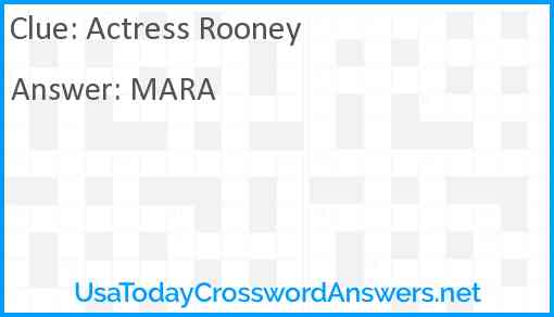 Actress Rooney Answer