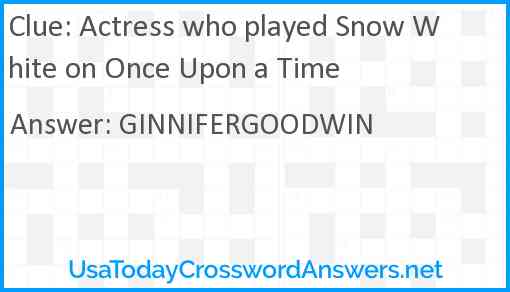 Actress who played Snow White on Once Upon a Time Answer