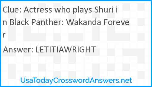 Actress who plays Shuri in Black Panther: Wakanda Forever Answer
