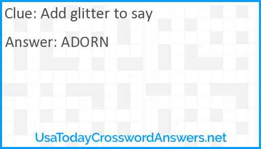 Add glitter to say Answer