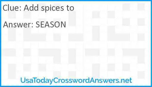 Add spices to Answer
