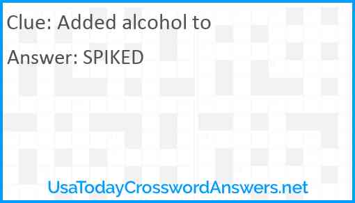 Added alcohol to Answer
