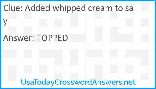 Added whipped cream to say Answer