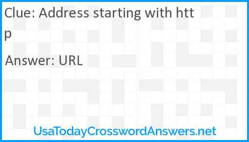 Address starting with http Answer