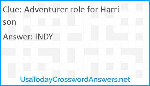 Adventurer role for Harrison Answer