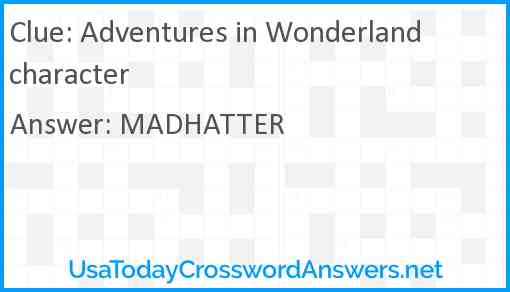 Adventures in Wonderland character Answer