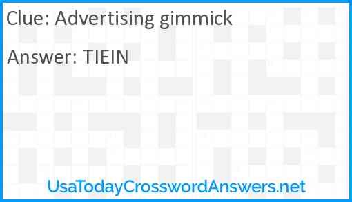 Advertising gimmick Answer