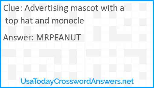 Advertising mascot with a top hat and monocle Answer