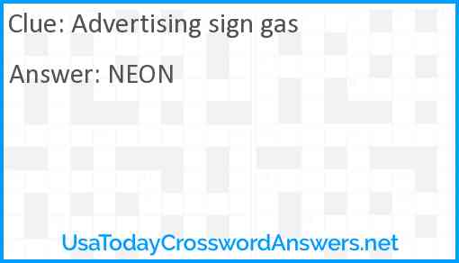 Advertising sign gas Answer