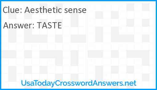 Aesthetic sense Answer