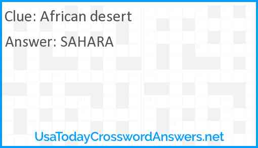 African desert Answer