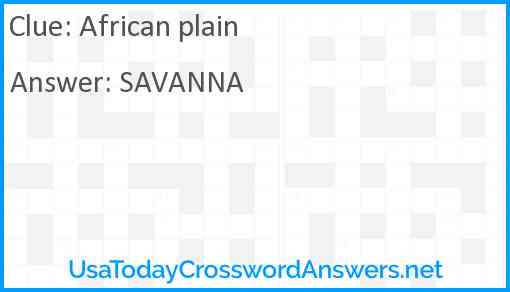 African plain Answer