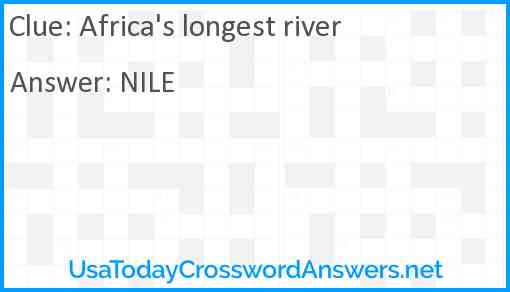 Africa's longest river Answer
