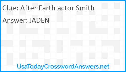 After Earth actor Smith Answer