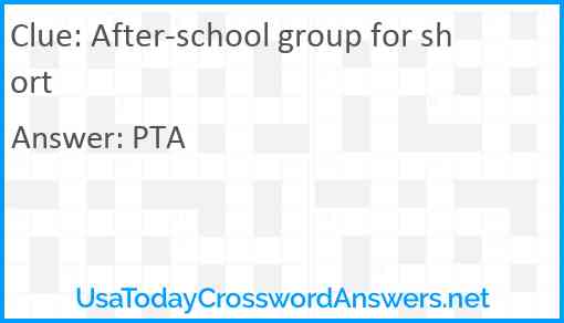 After-school group for short Answer