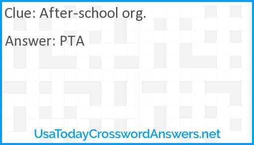 After-school org. Answer