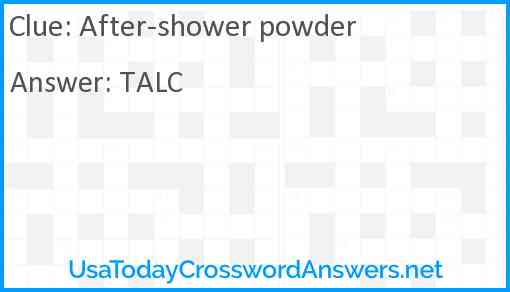 After-shower powder Answer