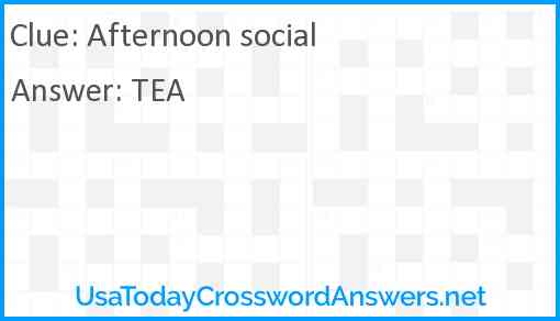 Afternoon social Answer