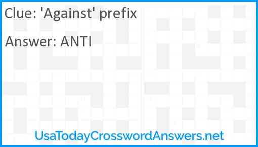 'Against' prefix Answer