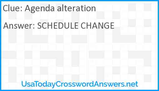 Agenda alteration Answer