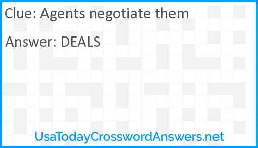 Agents negotiate them Answer