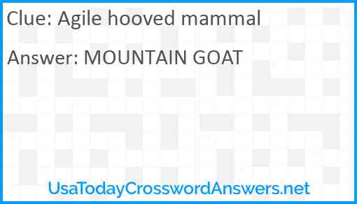 Agile hooved mammal Answer