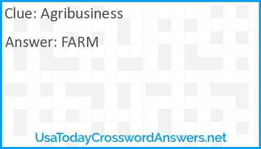 Agribusiness Answer