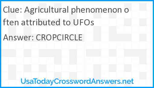 Agricultural phenomenon often attributed to UFOs Answer