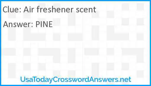 Air freshener scent Answer
