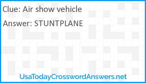 Air show vehicle Answer