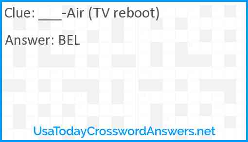 ___-Air (TV reboot) Answer