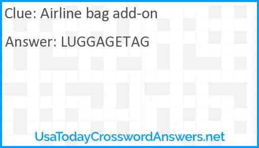 Airline bag add-on Answer