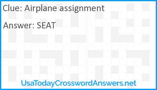 Airplane assignment Answer