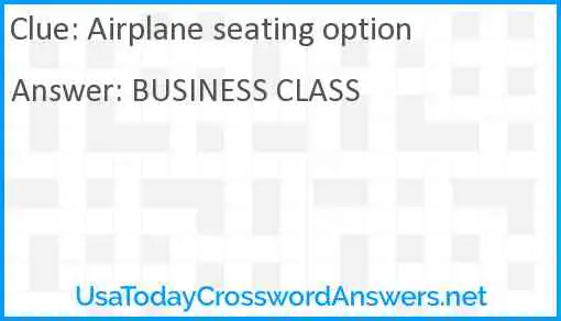 Airplane seating option Answer
