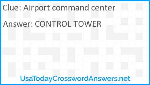Airport command center Answer