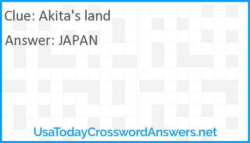 Akita's land Answer