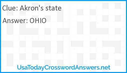 Akron's state Answer