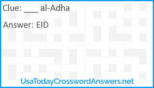 ___ al-Adha Answer