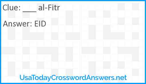 ___ al-Fitr Answer
