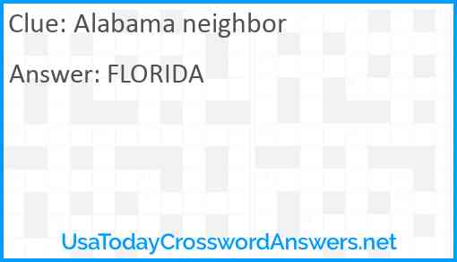 Alabama neighbor Answer