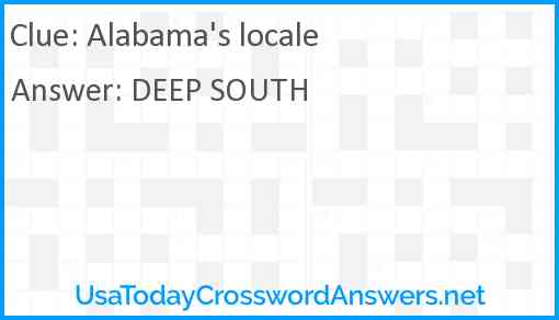 Alabama's locale Answer