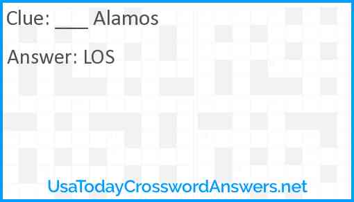 ___ Alamos Answer
