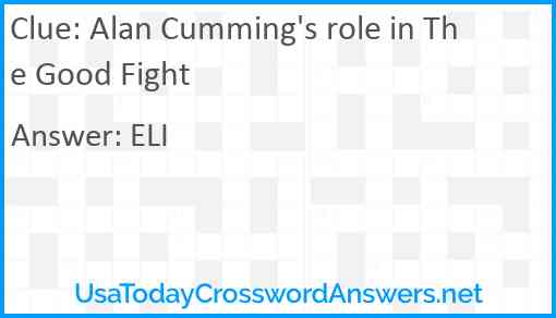 Alan Cumming's role in The Good Fight Answer