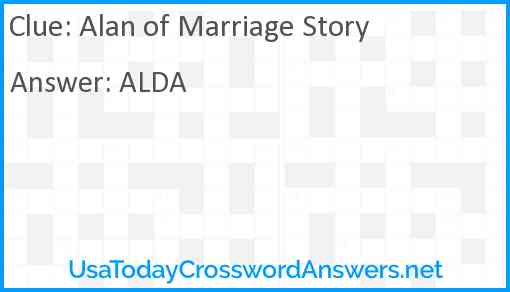 Alan of Marriage Story Answer