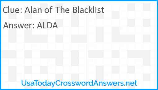 Alan of The Blacklist Answer