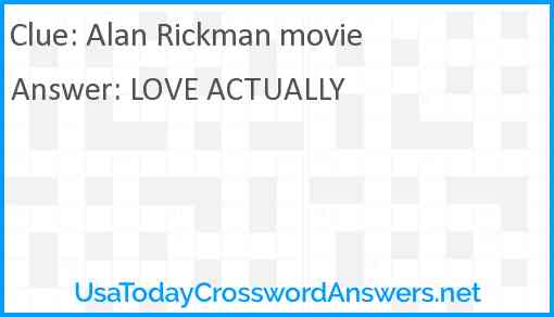 Alan Rickman movie Answer
