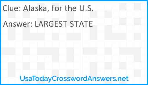 Alaska, for the U.S. Answer